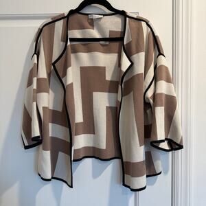 Adrienne Vittadini Women's Open Front Wrap 100% Pima Cotton Cardigan Size 1X